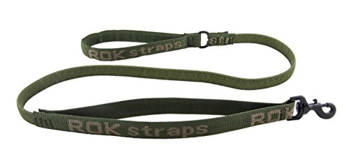 ROK straps ROK00860 Stretch Hundeleine, Short L Strap, schwarz mit grün von ROK Straps