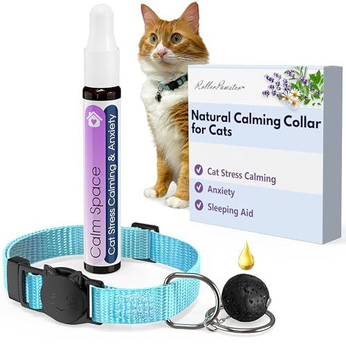 Beruhigendes Halsband für Katzen – Beruhigendes Katzenhalsband mit Pheromonen, stoppt Katzen vom Urinieren im Haus, verstellbare Passform, medikamentenfrei, umweltfreundlich, von Tierärzten empfohlen von ROLLERPAWSTER