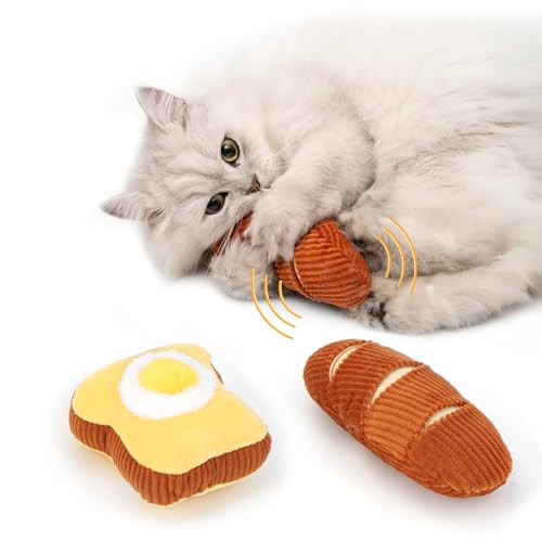 ROLUFY Katzenspielzeug Baguette, weicher und langlebiger Glockenklang mit Katzenminze im Inneren, interaktiver Indoor-Kätzchen-Kicker, 2 Größen für alle Rassen, 2 Stück ROLUFY Katzenspielzeug Baguette, weicher und langlebiger Glockenklang mit Katzenminze im Inneren, interaktiver Indoor-Kätzchen-Kicker, 2 Größen für alle Rassen, 2 Stück von ROLUFY