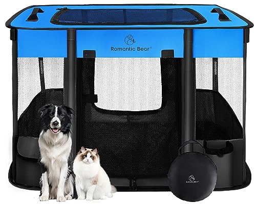 Laufgitter für Haustiere, faltbar, für Hunde und Katzen, tragbares Übungszelt, wasserabweisend, abnehmbare Schattenabdeckung, für drinnen und draußen, Reisen, Camping, Verwendung für kleine Tiere + Laufgitter für Haustiere, faltbar, für Hunde und Katzen, tragbares Übungszelt, wasserabweisend, abnehmbare Schattenabdeckung, für drinnen und draußen, Reisen, Camping, Verwendung für kleine Tiere + von ROMANTIC BEAR