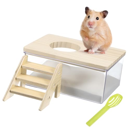 ROMISBABA 1 Satz Badezimmerzubehör Für Hamster Hängematte Für Hamster Kleines Tier Käfigzubehör Liner Sandkasten Sandbadbehälter Für Hamster Meerschweinchen-Tunnel Spielzeughamster Hölzern von ROMISBABA