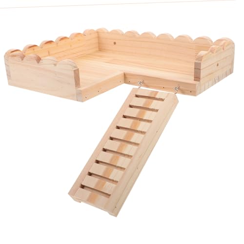 ROMISBABA Hamster Holzplattform Hamster Spielzeug Zubehör Verstellbare Hamsterkrabbelleiter Große Khaki Für Meerschweinchen Chinchillas ROMISBABA Hamster Holzplattform Hamster Spielzeug Zubehör Verstellbare Hamsterkrabbelleiter Große Khaki Für Meerschweinchen Chinchillas von ROMISBABA