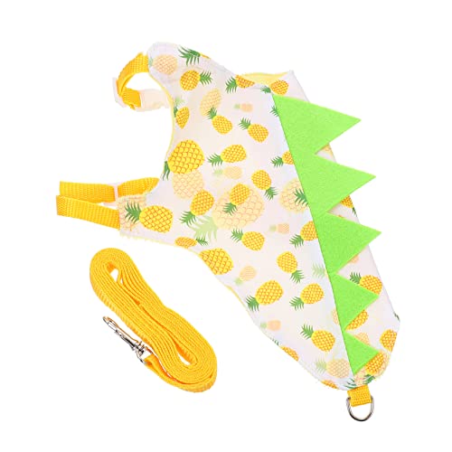 ROMISBABA 1 Satz Hasenkleidung hasenkostüme Bunny Costume kaninchenleine Kaninchenaccessoires Hasen zubehör Geschirr für Haustier Kaninchen-Anzug Kaninchenbekleidung mit Leine Stoff Yellow von ROMISBABA