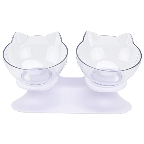 ROMISBABA 1 Satz Haustiernapf katzenfutter pet Supplies Dog Bowl katzentasse Haustierfutter Schüssel Gericht Futterspender gekippt Dual Katzennapf Haustier -Trinkschale ABS-Material Weiß von ROMISBABA