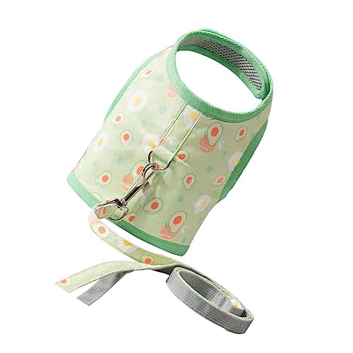 ROMISBABA 1 Satz Katzenleine Für Katzen Körperpflege Haustier Laufweste Avocado-gemusterte Weste Kabel Zum Schleppen Von Hunden Weste Mit Avocado-Print Hundegeschirr Wildleder Green von ROMISBABA