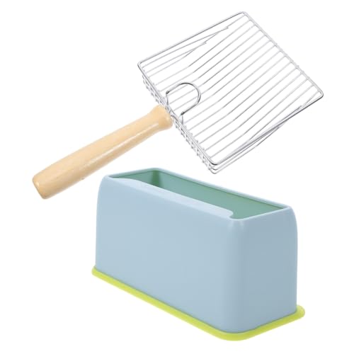 ROMISBABA 1 Satz Schaufel Für Katzenstreu Katzenfutter Automatisch Katzenstreuschaufel Zusammenklappbar Fliehen Katzentoilette Mit Haube Spülbar Sichtung Behälter Liner Puzzle Abs Sky-Blue von ROMISBABA