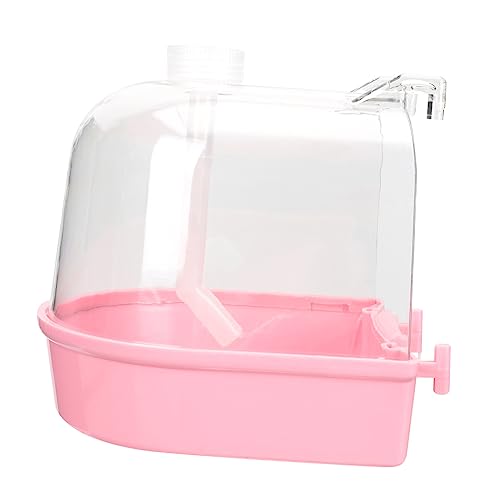 ROMISBABA 1 Set-Box Papagei Badewanne Haustier-dusche-versorgung Vogel Badebecken Vogel Kunststoff Badewanne Kleine Vogelbadewanne Vogelbadwürfel Vogelreinigungsbecken Plastik Rosa von ROMISBABA
