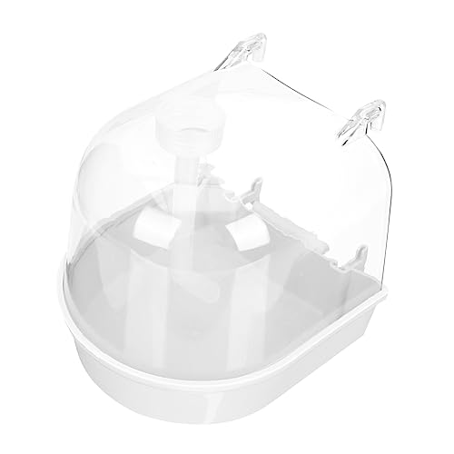 ROMISBABA 1 Set-Box papagei badewanne Zubehör Haustier Wasser vogeltränke vogelbad Vogeldusche vogelbäder Parrot Duschbox Vogel Kunststoff Badewanne Vögel liefern Plastik Weiß von ROMISBABA