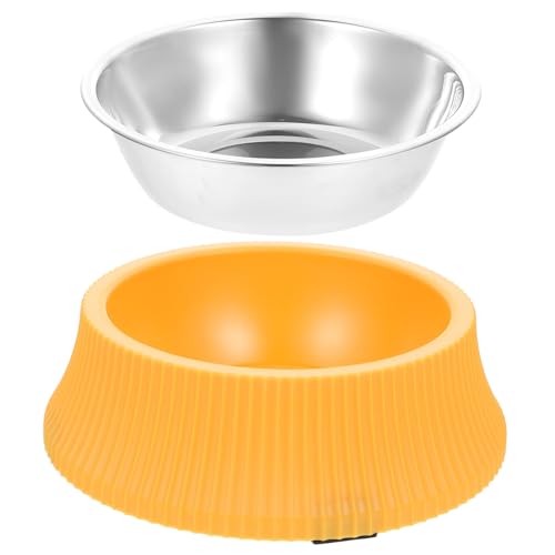 ROMISBABA 1 Set Edelstahl Hundenapf Haustier Fütterungswerkzeug Hundefutternapf Tierfutternapf Hundewassernapf Abnehmbarer Haustiernapf Welpenfutternapf Hundenäpfe Welpenwassernapf von ROMISBABA
