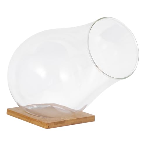ROMISBABA 1 Set Glas-Terrarium-Schüssel Bambus-Tablett Sukkulenten-Pflanzgefäß für die Inneneinrichtung und Luftreinigung ROMISBABA 1 Set Glas-Terrarium-Schüssel Bambus-Tablett Sukkulenten-Pflanzgefäß für die Inneneinrichtung und Luftreinigung von ROMISBABA