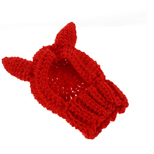 ROMISBABA 1 Stück Halloween-Kostüm für Haustiere klein Hüte für Hunde tiermütze Tierhut Haustierkleidung Haustieraccessoire Halloween-Katzenhut Hut für Haustier Kostüm Hund Strickgarn rot von ROMISBABA