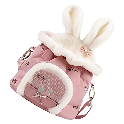 ROMISBABA 1 Stück Hamstertasche Haustier Hamster-Out-Tasche Trägerhamster Vlies Stoff tiertransporttasche pet Backpack Kleintiertasche Kleinstierträger Tragbarer Hamsterträger Plüsch Rosa von ROMISBABA