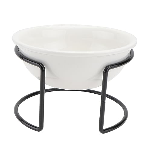 ROMISBABA 1 Stück Keramiknapf für Haustiere für Hunde Katzennäpfe Welpe Hundenäpfe pet Water Bowl pet Food Container Futternapf aus Keramik Nahrungsaufnahmebecken Schmiedeeisen Weiß von ROMISBABA