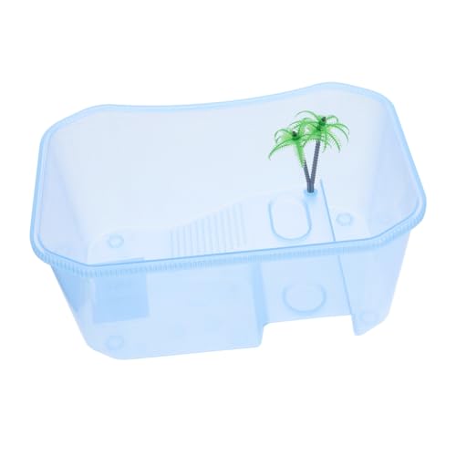 ROMISBABA 1 Stück Mini-schildkrötenbecken Schildkröte Zubehör Reptilien-wohnbecken Fall Klein Schildkrötengehege Aquarium Tank Container Zucht Amphibienbecken Für Haustiere Blue Plastik von ROMISBABA