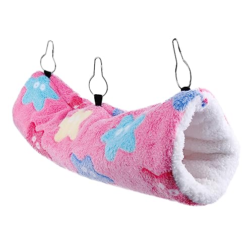 ROMISBABA 1 Stück Tunnelnest Mit Gemacht Frettchen-ratten-hängematte Drinnen Hängend Hamster -versteck Klein Haustier Hamster -hängematte Hängematte Für Hamster Hamsterbettkissen Plüsch Rosa von ROMISBABA