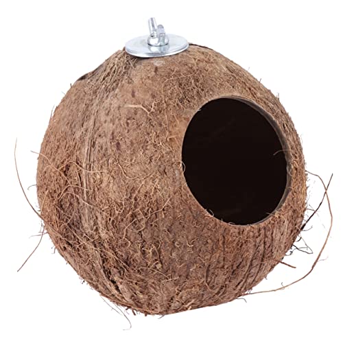 ROMISBABA 1 Stück Vogelhaus Vogel Kokosnuss Natürliches Vogelnest Kokosnest Vogel-Kokosnuss- Papageienspielzeug Kokosnussschalennest Nest Für Papageien Nest Für Kleine Haustiere Coffee von ROMISBABA