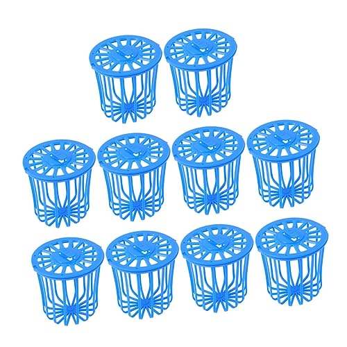 ROMISBABA 10 Stück Futterkorb Für Vögel Samen Vogelfütterer Hängend Futterspender Haustiere Vogel Fütterer Hirsespray Für Klein Heimtierbedarf Für Vögel Vogel-Obst-gemüse-Korb Plastik Blue von ROMISBABA
