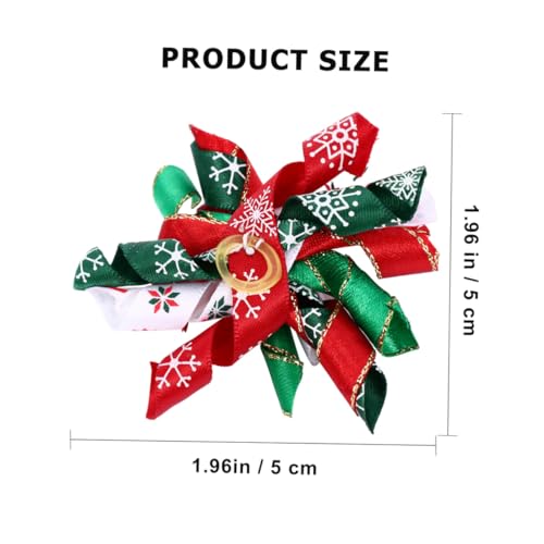 ROMISBABA 10 Stück Haustier -Kopfschmuck Set Körperpflege Schleife für Hunde Bögen Tierhaarschleife Welpe Haarschleife für die Haustierpflege Weihnachtsschleife aus Tierhaaren Polyester Bunt von ROMISBABA