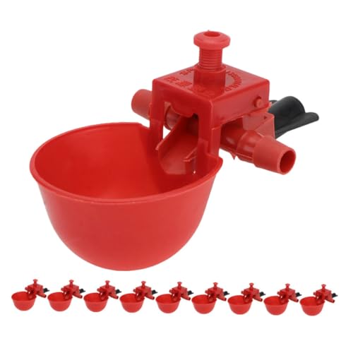 ROMISBABA 10er-Pack Hühnerwasser-Futterautomat automatische rote Tauben-Trinkschüssel Geflügel-Wasserbecher-Set ROMISBABA 10er-Pack Hühnerwasser-Futterautomat automatische rote Tauben-Trinkschüssel Geflügel-Wasserbecher-Set von ROMISBABA