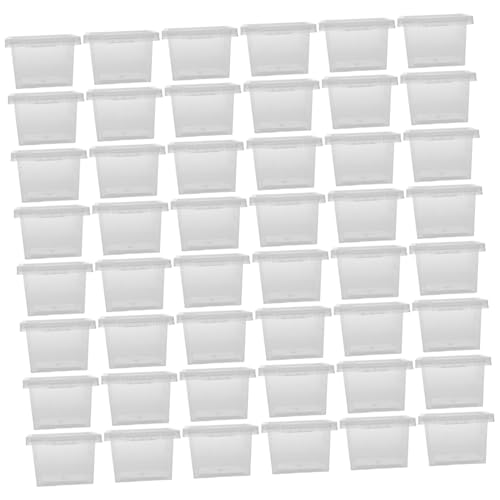 ROMISBABA 100 Stück Boxen Futterbox für Haustiere Reptilien Schildkrötengehege drinnen Insektenkäfig Terrarienfutterbox schleichtiere Futterkäfig für Eidechsen Zuchtbehälter pp Transparent von ROMISBABA