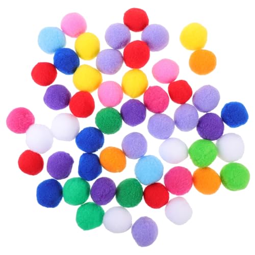 ROMISBABA 100 Stück Flauschige Dekorationen Pompons zum Basteln Bälle für Katzen Verschiedene Katzenspielzeuge Katzenbälle Katzenspielzeug interaktiv Sortiert Flauschige Bälle Bastelpoms von ROMISBABA
