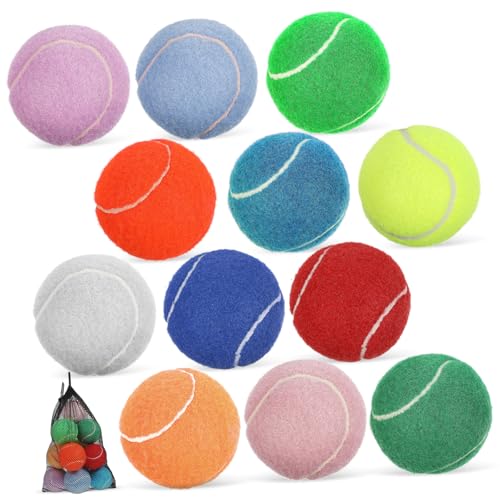 ROMISBABA 12 Stück Teiliges Hundespielzeug Bunte Tennisbälle aus Strapazierfähigem für Welpentraining und Kleine Hunde Sichere Glatte Oberfläche Fördert Apportieren und Spielspaß ROMISBABA 12 Stück Teiliges Hundespielzeug Bunte Tennisbälle aus Strapazierfähigem für Welpentraining und Kleine Hunde Sichere Glatte Oberfläche Fördert Apportieren und Spielspaß von ROMISBABA