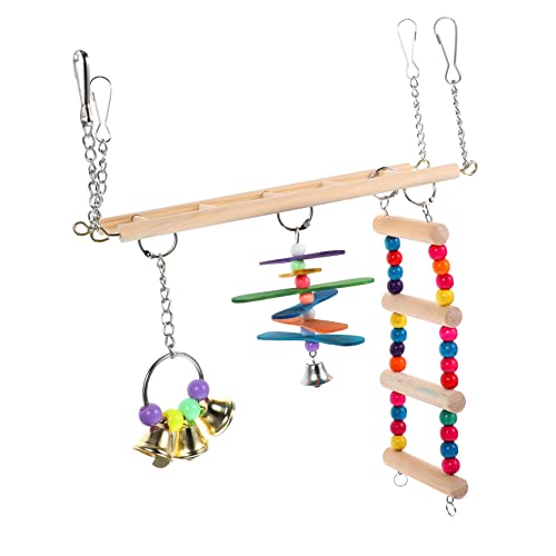 ROMISBABA Papagei Schaukel Spielzeug Aus Hochwertigem Holz Vogel Stand Für Käfige Interaktives Spielzeug Für Sittiche Langlebiges Und Sicheres Vogelspielzeug Für Freisitz Und Training von ROMISBABA
