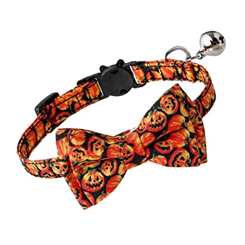 ROMISBABA 1pc Halloween Kürbis Schädel Fledermaus Geist Festival Haustier Bogen Kragen für Katze Einstellbare Haustier Halskette von ROMISBABA