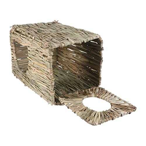 ROMISBABA Kaninchen Häuschen Stroh Geflochten Schlafnest Für Haustiere Ruhenest Haustierbedarf Pet Haus Handgewebt Privatsphäre Zähneknirschen Schutz von ROMISBABA