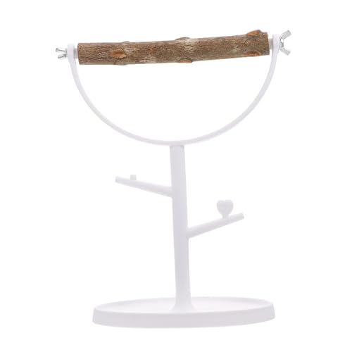 ROMISBABA 1Stück Vogel Trainingsstand aus Holz mit Kunststoff Rack für Papageien und Wellensittiche Stabiler Desktop Trainingsrahmen für Kauspielzeug und Vogelkäfigzubehör von ROMISBABA