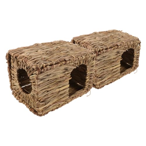 ROMISBABA 2 STÜCK Handgefertigtes Gras Kaninchenhaus Kleintierversteck aus Robustem Geflochtenem Naturmaterial Faltbares Nest für Meerschweinchen und Kaninchen Gemütliche ROMISBABA 2 STÜCK Handgefertigtes Gras Kaninchenhaus Kleintierversteck aus Robustem Geflochtenem Naturmaterial Faltbares Nest für Meerschweinchen und Kaninchen Gemütliche von ROMISBABA