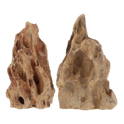 ROMISBABA 2stücke Aquarium Dekoration Hochsimulation Multi-Hole Felslandschaft Für Fischbecken Versteckmöglichkeiten Und Spielbereiche Für Fische von ROMISBABA
