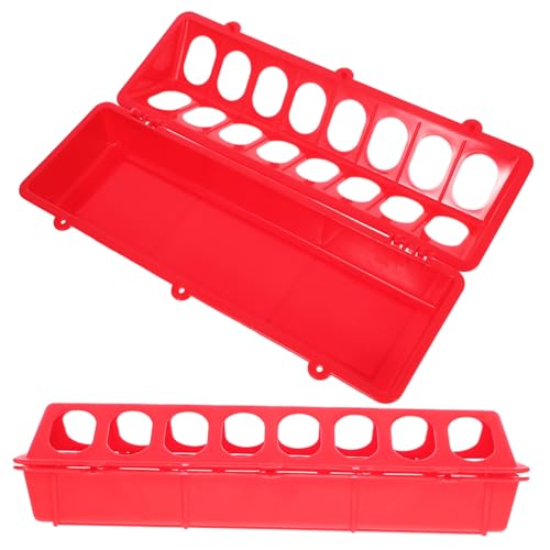 ROMISBABA 2 Stück Automatischer Tauben Futtertrog aus Robustem PP Kunststoff Langlebiger Vogelfutterspender mit Großer Kapazität für Vogelkäfige und Vogelhaltung Praktisches Futter von ROMISBABA