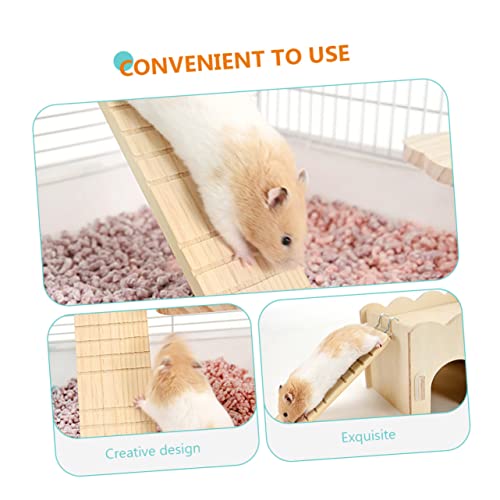ROMISBABA 2 Stück Hamster Holzleiter Teilig Natürliches Kletterspielzeug für Kleine Haustiere Glatte Oberfläche Langlebig und Beißfest Platzsparend für Hamster Mäuse und Andere Kleintiere von ROMISBABA