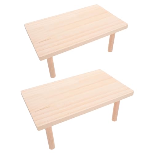 ROMISBABA 2 Stück Hamster Plattform aus Hochwertigem Holz Kletterspielzeug und Spielpodest für Zwerghamster und Kleine Kleintiere Robust Nagetierfest für Käfige mit Mehreren Etagen von ROMISBABA