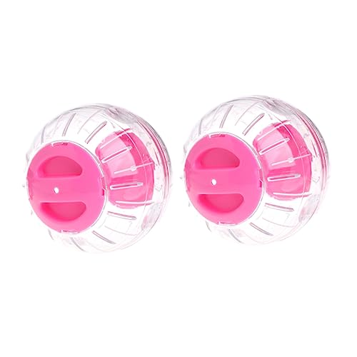 ROMISBABA 2 Stück Hamster -Übungsball um Hamsterzubehör Laufen Hamsterbälle Kleiner Hamsterball Hamster hamsterspielzeug Laufball für Hamster Kleiner Laufball für Haustiere Rosa von ROMISBABA