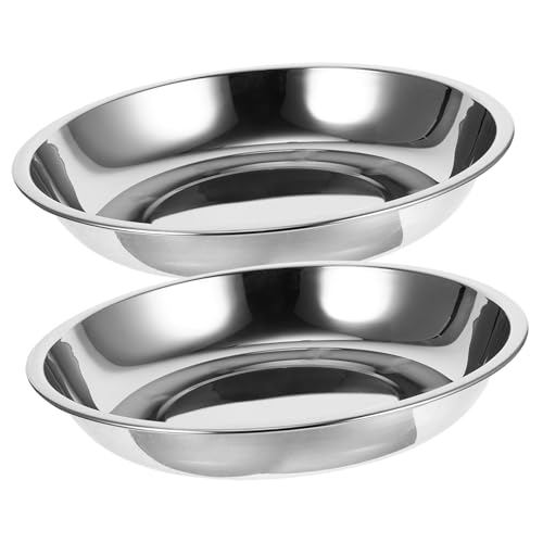 ROMISBABA 2 Stück Katzennapf aus Edelstahl Dog Bowl dogbowl Hundenapf für Trockenfutter Katzennäpfe Schüssel Essen Futternapf für Haustiere praktischer Kätzchennapf Rostfreier Stahl Silver von ROMISBABA