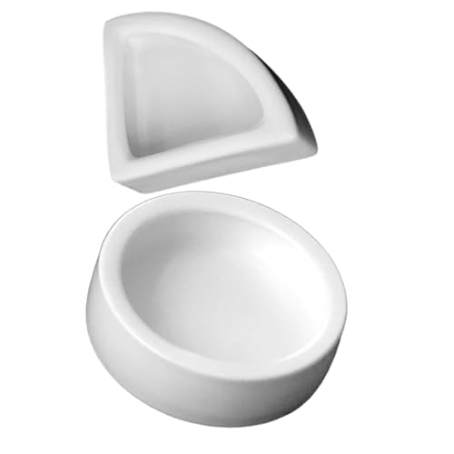 ROMISBABA 2 Stück Keramik Reptilien Futterschale Mittelgroß Weiß Anti Flucht Wassernapf und Futterbehälter für Eidechsen Geckos Spinnen Multifunktional Praktisch Dekorativ für Terrarien von ROMISBABA