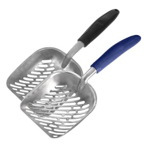 ROMISBABA 2 Stück Metall Katzenschaufel mit Großen Löchern Ergonomischer Griff Schnelle Filterung für Katzenstreu Langlebig Kompatibel mit Allen Katzenstreusorten Einfache Reinigung ROMISBABA 2 Stück Metall Katzenschaufel mit Großen Löchern Ergonomischer Griff Schnelle Filterung für Katzenstreu Langlebig Kompatibel mit Allen Katzenstreusorten Einfache Reinigung von ROMISBABA