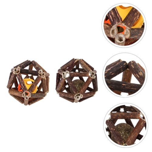 ROMISBABA 2 Stück Polygonum Molar Ball Haustier Kauball Kauspielzeug Für Welpen Tierzähne Molar Balls Kauspielzeug Kleines Hundespielzeug Katzenbeißspielzeug Haustier Zähneknirschen Zubehör von ROMISBABA