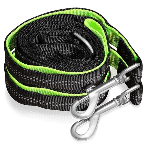 ROMISBABA 2 Stück Reflektierende Hundeleine aus Strapazierfähigem Nylon Flexible Trainingsleine mit Verschwenkbarem Karabiner Extra Lange Schleppleine für Sicheres Gassigehen bei Nacht von ROMISBABA