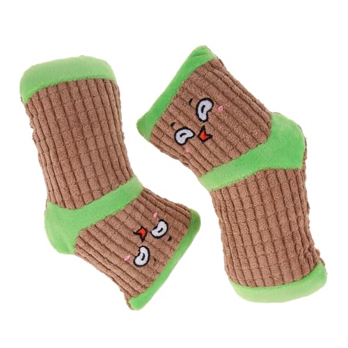 ROMISBABA 2stücke Plüsch Hunde Spielzeug Im Socken-Design Quietschspielzeug Für Interaktive Beschäftigung Kauspielzeug Für Kleine Und Mittlere Hunde Sicherem Und Weichem Zähneputzen von ROMISBABA