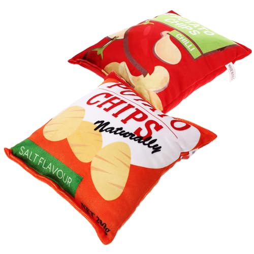 ROMISBABA 2 Stück Teiliges Interaktives Hundespielzeug Quietscher Kartoffelchipsform Langlebiges zur Beschäftigung und Zahnpflege für Kleine und Mittelgroße Hunde von ROMISBABA