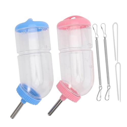 ROMISBABA 2 Stück Trinkbrunnen für Haustiere Hamster wasserspender Hamster trinkflasche tragbares Haustier -Trinkwasser Dicht Roll-On-Wasserflasche Wassertrinkfutter für Haustiere Plastik von ROMISBABA