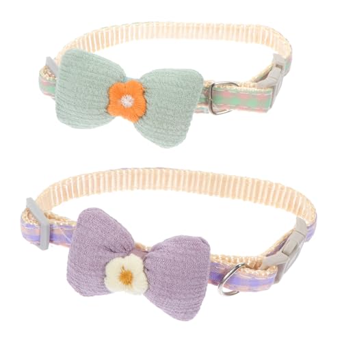 ROMISBABA 2 Stück Verstellbares Katzencollar mit Blumenmuster und Schleife Pack Langlebig und Bequem für Katzen für Täglichen Gebrauch Sicher und Atmungsaktiv für Maximalen ROMISBABA 2 Stück Verstellbares Katzencollar mit Blumenmuster und Schleife Pack Langlebig und Bequem für Katzen für Täglichen Gebrauch Sicher und Atmungsaktiv für Maximalen von ROMISBABA