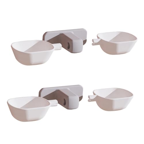ROMISBABA 2 Stück Wasserspender Für Haustiere Katzenfutter Katzennäpfe Pet Feeder Futterspender Für Katzen Futternäpfe Für Katzen Wandmontierter Futterautomat Katzenbedarf Grey Plastik von ROMISBABA