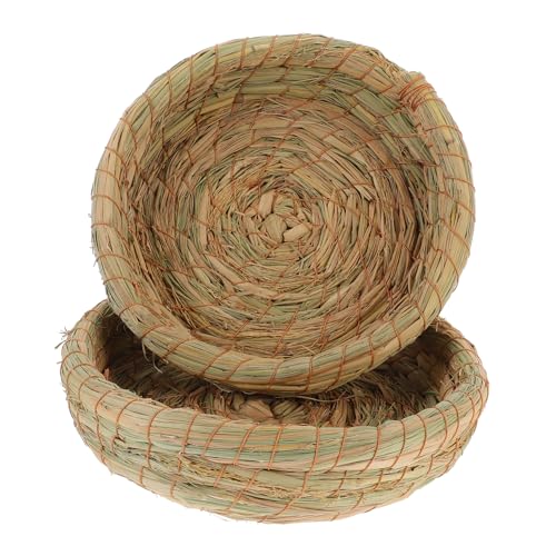 ROMISBABA 2 Stück Woven Straw Mat für Kleintiere Komfortables Nest für Meerschweinchen und Hamster mit Flachem Strohboden für Spiel und Schlaf ROMISBABA 2 Stück Woven Straw Mat für Kleintiere Komfortables Nest für Meerschweinchen und Hamster mit Flachem Strohboden für Spiel und Schlaf von ROMISBABA