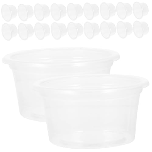 ROMISBABA 20 Stück Teiliges Transparentes Reptilienfutter Wasserschalen Wiederverwendbar Kippsicheres Design Kompakt Geeignet für Eidechsen Geckos Bartagamen für Terrarien und Tägliche von ROMISBABA