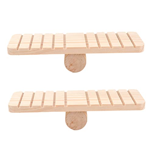 ROMISBABA 2stücke Hamster Seesaw Spielzeug Aus Holz Kauspielzeug Für Kleintiere Langlebige Holzplattform Für Zwerghamster Ratten Mäuse Und Andere Haustiere von ROMISBABA