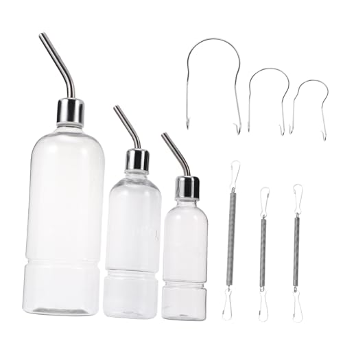 ROMISBABA 3 Stück Automatischer Trinkbrunnen Hamster wasserspender Hamster trinkflasche Haustier Futterautomat für Hamster Käfig Wasserbrunnen automatische Wasserflasche Rostfreier Stahl von ROMISBABA